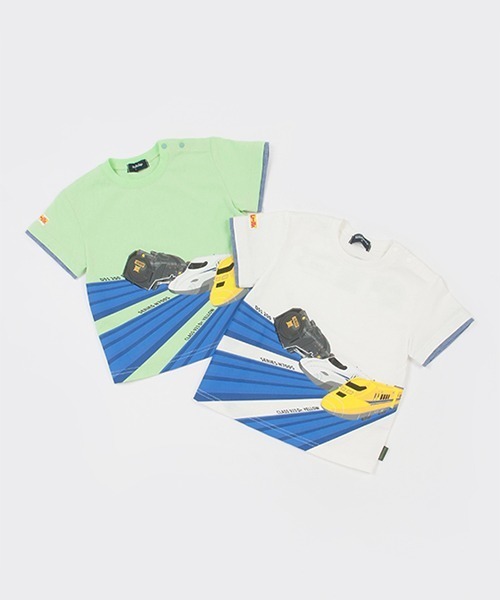 kladskap（クレードスコープ）の「【プラレール】３車種半袖Ｔシャツ（Tシャツ/カットソー・キッズ・ライトグリーン/オフホワイト・90cm/100cm/110cm/120cm）」の11枚目の写真