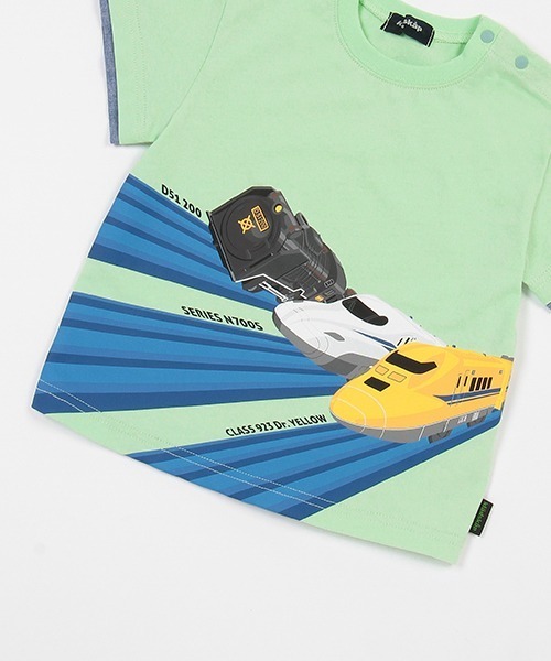 kladskap（クレードスコープ）の「【プラレール】３車種半袖Ｔシャツ（Tシャツ/カットソー・キッズ・ライトグリーン/オフホワイト・90cm/100cm/110cm/120cm）」の8枚目の写真