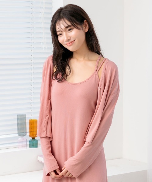 aimerfeel(エメフィール)の「リブカットソー ワンピース 2点セット / セットアップ(ルームワンピース・レディース・チャコールグレー/サーモンピンク・LARGE/MEDIUM)」の15枚目の写真