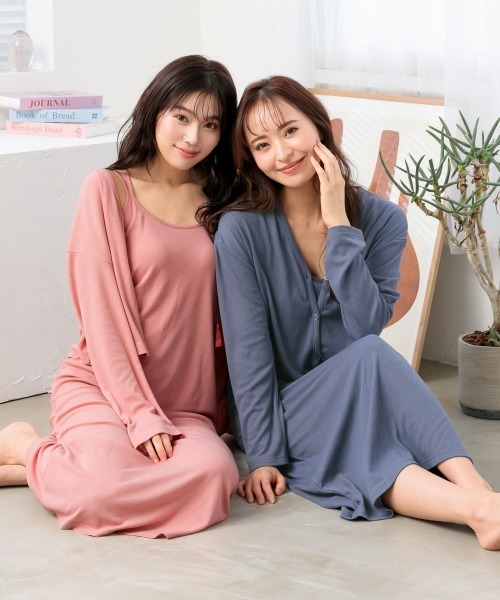 aimerfeel(エメフィール)の「リブカットソー ワンピース 2点セット / セットアップ(ルームワンピース・レディース・チャコールグレー/サーモンピンク・LARGE/MEDIUM)」の10枚目の写真