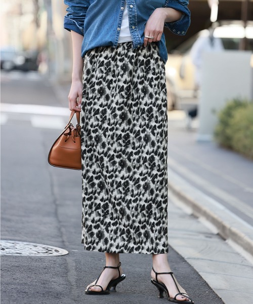 セール】レオパードロングタイトスカート（スカート）｜ELFRANK（エル