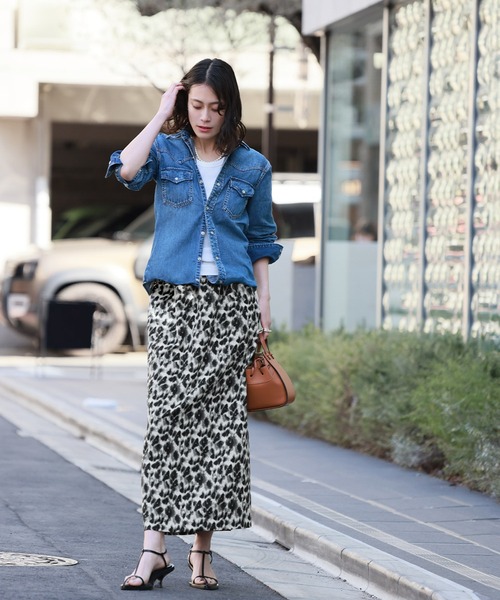 セール】レオパードロングタイトスカート（スカート）｜ELFRANK（エル