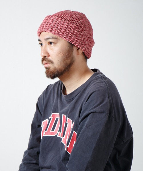 RACAL（ラカル）の「Japanese Paper Blend Melange Knit Beanie / 和紙混紡メランジニットビーニー（ニットキャップ/ビーニー・メンズ・マスタード/ブルー/グリーン/ブラウン/レッド/ブラック・FREE）」の6枚目の写真