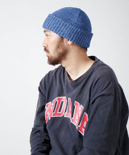 RACAL（ラカル）の「Japanese Paper Blend Melange Knit Beanie / 和紙混紡メランジニットビーニー（ニットキャップ/ビーニー・メンズ・マスタード/ブルー/グリーン/ブラウン/レッド/ブラック・FREE）」の4枚目の写真