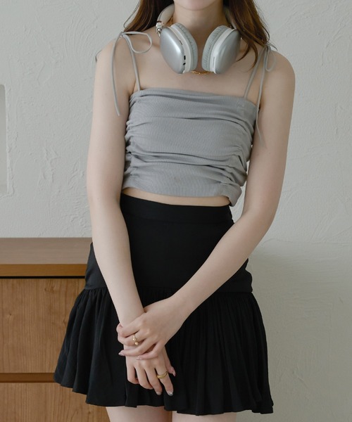 Ambre Neige(アンブルネージュ)の「multi way drawstring camisole / マルチウェイドロストカップ付きキャミソール(キャミソール・レディース・アイボリー/ブラック/オフホワイト/ダークブラウン/ライトブルー/ライトグレー・FREE)」の4枚目の写真