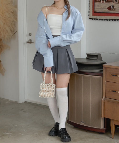 Ambre Neige(アンブルネージュ)の「multi way drawstring camisole / マルチウェイドロストカップ付きキャミソール(キャミソール・レディース・アイボリー/ブラック/オフホワイト/ダークブラウン/ライトブルー/ライトグレー・FREE)」の15枚目の写真