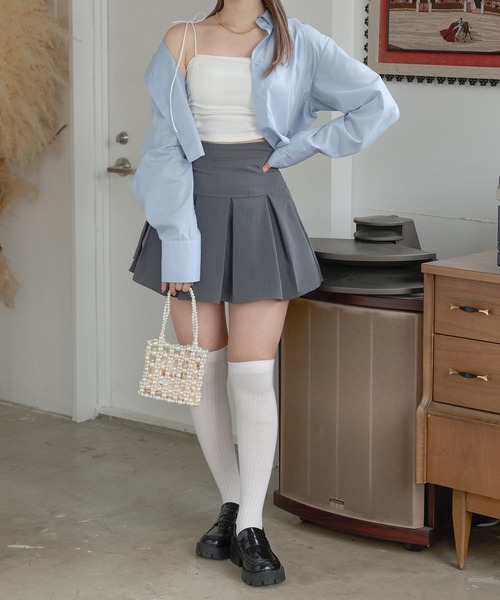 Ambre Neige(アンブルネージュ)の「multi way drawstring camisole / マルチウェイドロストカップ付きキャミソール(キャミソール・レディース・アイボリー/ブラック/オフホワイト/ダークブラウン/ライトブルー/ライトグレー・FREE)」の16枚目の写真