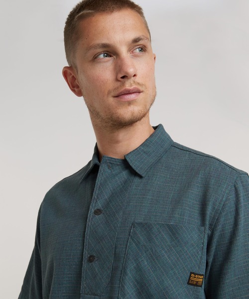 G-STAR（ジースター）の「WORKWEAR RESORT SHIRT/リネンワークシャツ（シャツ/ブラウス・メンズ・ブルー系その他2/ブルー系その他・X-SMALL/SMALL/MEDIUM/LARGE/X-LARGE）」の5枚目の写真