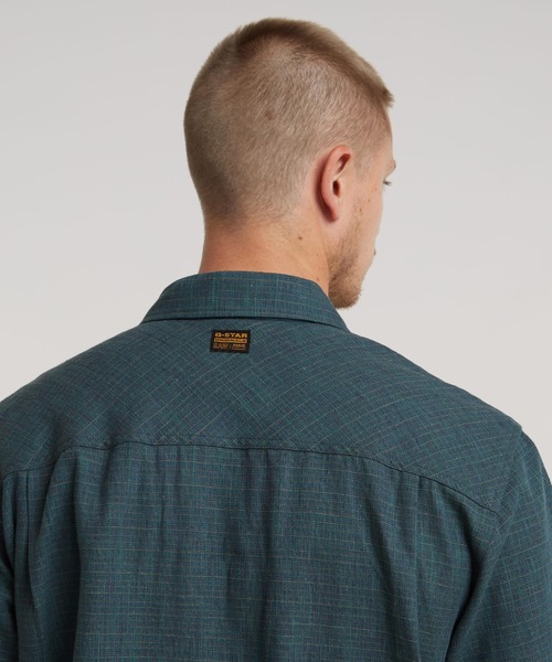 G-STAR（ジースター）の「WORKWEAR RESORT SHIRT/リネンワークシャツ（シャツ/ブラウス・メンズ・ブルー系その他2/ブルー系その他・X-SMALL/SMALL/MEDIUM/LARGE/X-LARGE）」の6枚目の写真