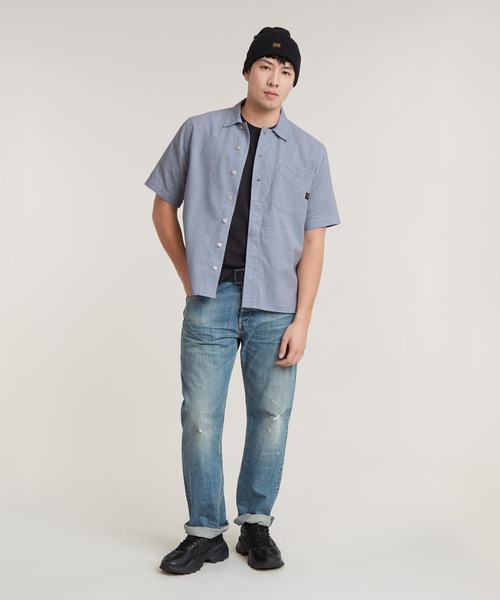 G-STAR（ジースター）の「WORKWEAR RESORT SHIRT/リネンワークシャツ（シャツ/ブラウス・メンズ・ブルー系その他2/ブルー系その他・X-SMALL/SMALL/MEDIUM/LARGE/X-LARGE）」の13枚目の写真