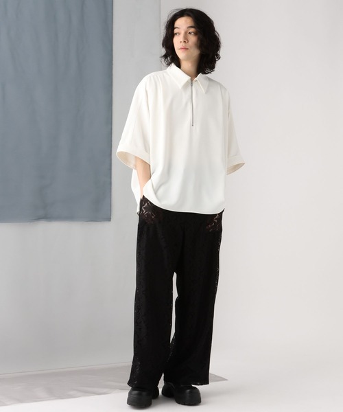 HARE（ハレ）の「【SET UP対応】DABOルーズハーフZIPシャツ(HARE)（シャツ/ブラウス・メンズ・グレー/ホワイト/ブラック/ブラウン/レッド系その他・SMALL/MEDIUM）」の6枚目の写真