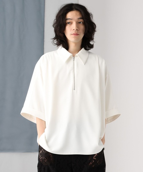 HARE（ハレ）の「【SET UP対応】DABOルーズハーフZIPシャツ(HARE)（シャツ/ブラウス・メンズ・グレー/ホワイト/ブラック/ブラウン/レッド系その他・SMALL/MEDIUM）」の7枚目の写真