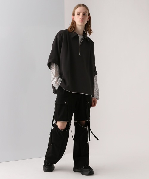 HARE（ハレ）の「【SET UP対応】DABOルーズハーフZIPシャツ(HARE)（シャツ/ブラウス・メンズ・グレー/ホワイト/ブラック/ブラウン/レッド系その他・SMALL/MEDIUM）」の10枚目の写真