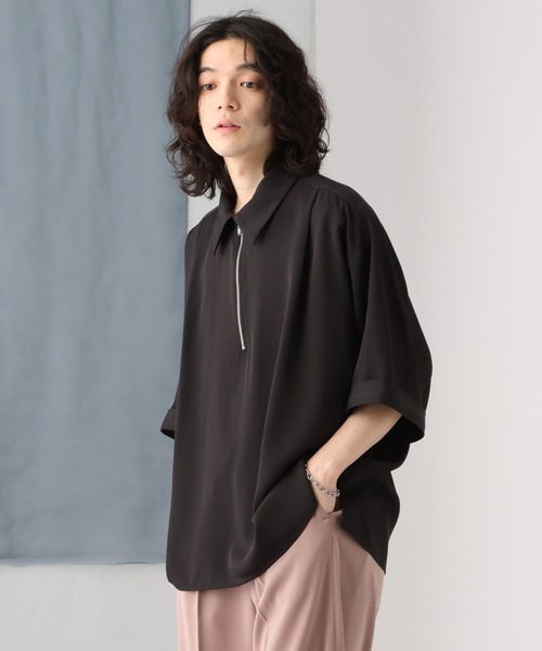 HARE（ハレ）の「【SET UP対応】DABOルーズハーフZIPシャツ(HARE)（シャツ/ブラウス・メンズ・グレー/ホワイト/ブラック/ブラウン/レッド系その他・SMALL/MEDIUM）」の11枚目の写真