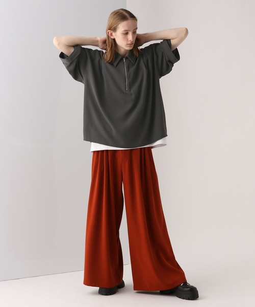 HARE（ハレ）の「【SET UP対応】DABOルーズハーフZIPシャツ(HARE)（シャツ/ブラウス・メンズ・グレー/ホワイト/ブラック/ブラウン/レッド系その他・SMALL/MEDIUM）」の14枚目の写真