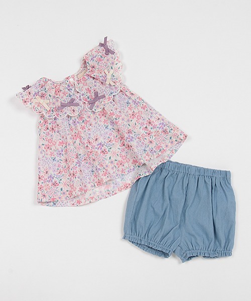 petit main（プティマイン）の「リボンチュニックセットアップ（アンサンブル・キッズ・オフホワイト/ライトピンク/クリーム・70cm/80ｃｍ）」の18枚目の写真