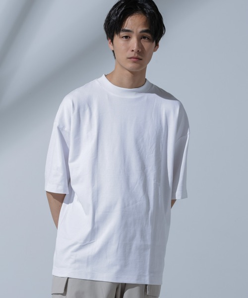 NANO universe（ナノユニバース）の「Anti Soaked(R)汗染み防止 クルーネックビッグT（Tシャツ/カットソー・メンズ・ブラック/ホワイト/ブルー・L/M/S）」の5枚目の写真