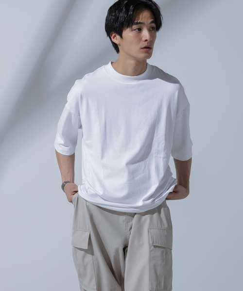 NANO universe（ナノユニバース）の「Anti Soaked(R)汗染み防止 クルーネックビッグT（Tシャツ/カットソー・メンズ・ブラック/ホワイト/ブルー・L/M/S）」の6枚目の写真