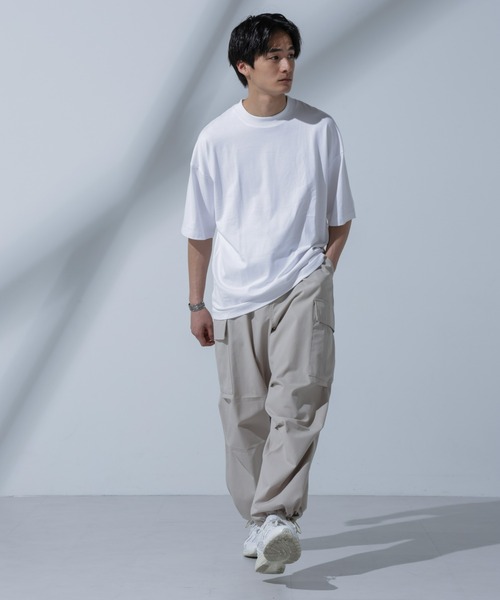 NANO universe（ナノユニバース）の「Anti Soaked(R)汗染み防止 クルーネックビッグT（Tシャツ/カットソー・メンズ・ブラック/ホワイト/ブルー・L/M/S）」の8枚目の写真