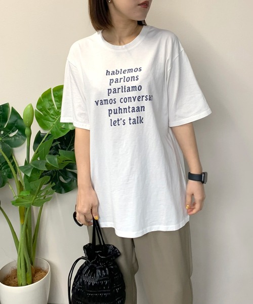 CRB(シーアールビー)の「フロントロゴ半袖Tシャツ(Tシャツ/カットソー・レディース・ホワイト×グリーン/グリーン/ホワイト×ネイビー/チャコール・F)」の9枚目の写真