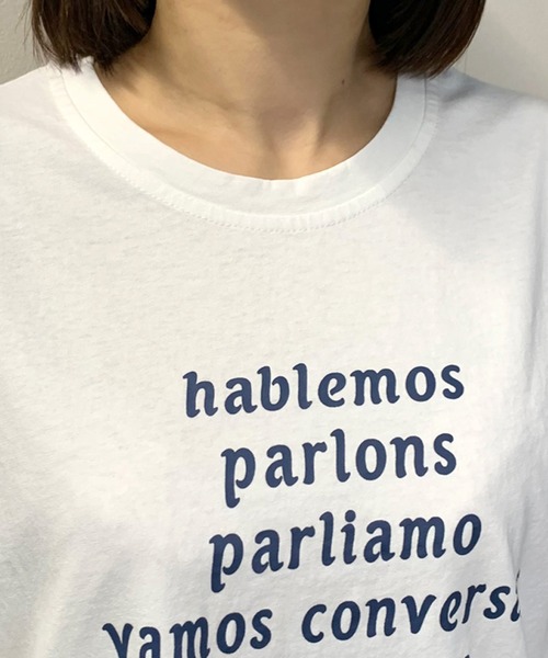 CRB(シーアールビー)の「フロントロゴ半袖Tシャツ(Tシャツ/カットソー・レディース・ホワイト×グリーン/グリーン/ホワイト×ネイビー/チャコール・F)」の10枚目の写真