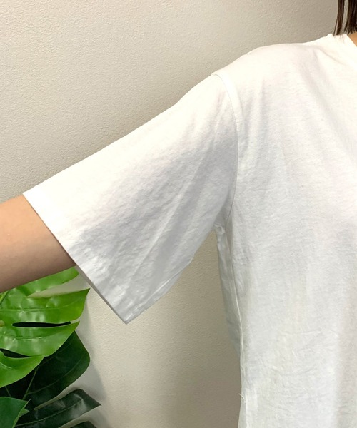 CRB(シーアールビー)の「フロントロゴ半袖Tシャツ(Tシャツ/カットソー・レディース・ホワイト×グリーン/グリーン/ホワイト×ネイビー/チャコール・F)」の12枚目の写真