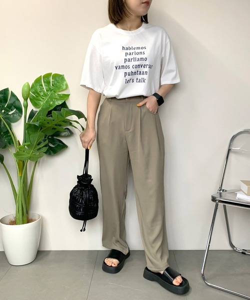 CRB(シーアールビー)の「フロントロゴ半袖Tシャツ(Tシャツ/カットソー・レディース・ホワイト×グリーン/グリーン/ホワイト×ネイビー/チャコール・F)」の14枚目の写真