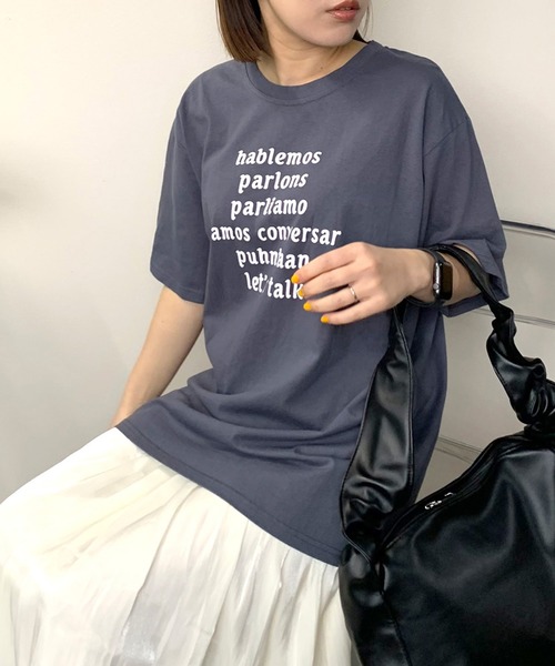 CRB(シーアールビー)の「フロントロゴ半袖Tシャツ(Tシャツ/カットソー・レディース・ホワイト×グリーン/グリーン/ホワイト×ネイビー/チャコール・F)」の15枚目の写真