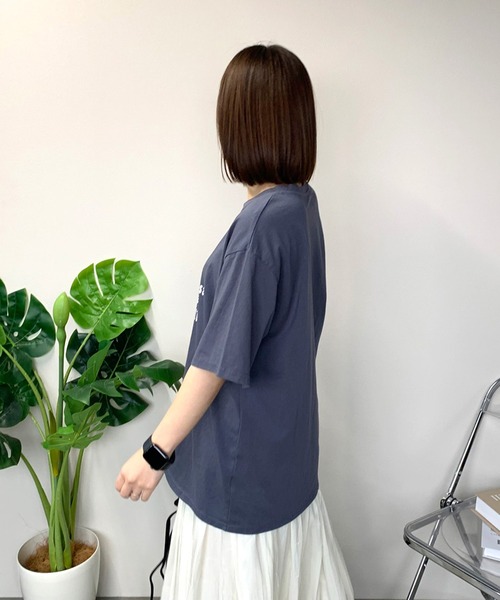 CRB(シーアールビー)の「フロントロゴ半袖Tシャツ(Tシャツ/カットソー・レディース・ホワイト×グリーン/グリーン/ホワイト×ネイビー/チャコール・F)」の16枚目の写真
