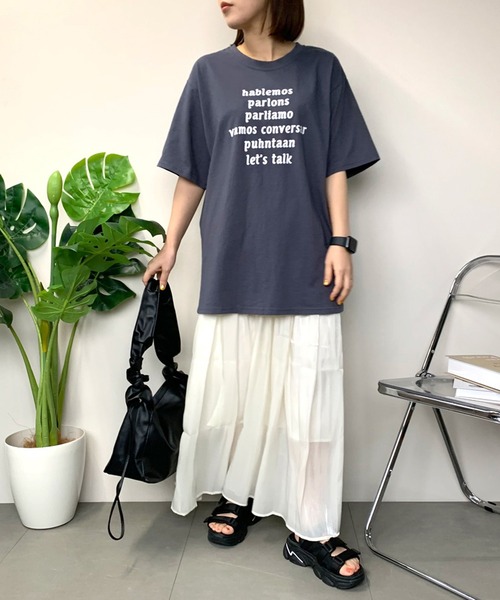 CRB(シーアールビー)の「フロントロゴ半袖Tシャツ(Tシャツ/カットソー・レディース・ホワイト×グリーン/グリーン/ホワイト×ネイビー/チャコール・F)」の18枚目の写真