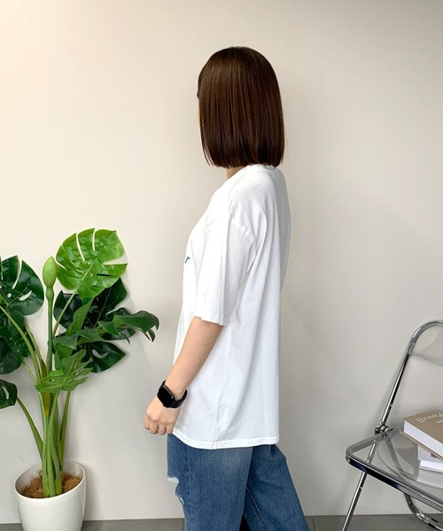 CRB(シーアールビー)の「フロントロゴ半袖Tシャツ(Tシャツ/カットソー・レディース・ホワイト×グリーン/グリーン/ホワイト×ネイビー/チャコール・F)」の20枚目の写真