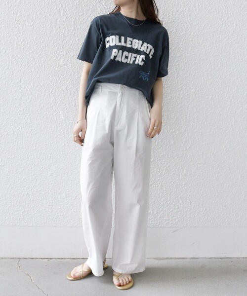 SHIPS any(シップス エニィ)の「SHIPS any:〈洗濯機可能〉ポプリン ステッチ タック パンツ(その他パンツ・レディース・オフホワイト/ブラウン・36/38)」の3枚目の写真