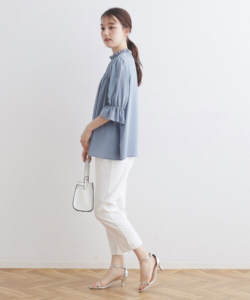 couture brooch(クチュールブローチ)の「◆【洗える】シャーリングシアーブラウス(シャツ/ブラウス・レディース・ホワイト系その他5/ライトグレー/ブラック/ブルー・40/38/42/36)」の20枚目の写真