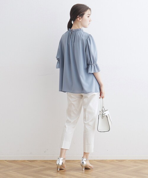 couture brooch(クチュールブローチ)の「◆【洗える】シャーリングシアーブラウス(シャツ/ブラウス・レディース・ホワイト系その他5/ライトグレー/ブラック/ブルー・40/38/42/36)」の21枚目の写真