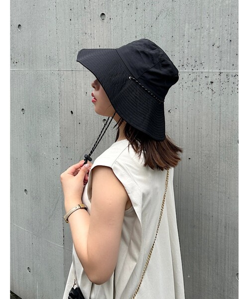 grove（グローブ）の「◆撥水加工サファリハット【サイズ調整可能】（ハット・レディース・ベージュ/ブラック・00）」の3枚目の写真