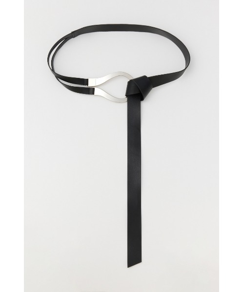 SLY（スライ）の「U BUCKLE THIN BELT ユー バックル シン ベルト（ベルト・レディース・シルバー/ブラック・FREE）」の2枚目の写真