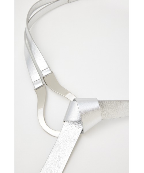 SLY（スライ）の「U BUCKLE THIN BELT ユー バックル シン ベルト（ベルト・レディース・シルバー/ブラック・FREE）」の6枚目の写真