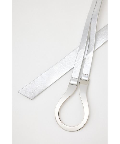 SLY（スライ）の「U BUCKLE THIN BELT ユー バックル シン ベルト（ベルト・レディース・シルバー/ブラック・FREE）」の7枚目の写真