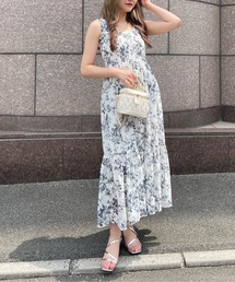 シフォンシャーリングキャミワンピース