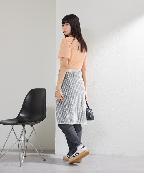 Kastane（カスタネ）の「【新色追加/カラバリ豊富】レースラップスカート（スカート・レディース・ホワイト/ライム/ブラック/オレンジ/ピンク・FREE）」の8枚目の写真