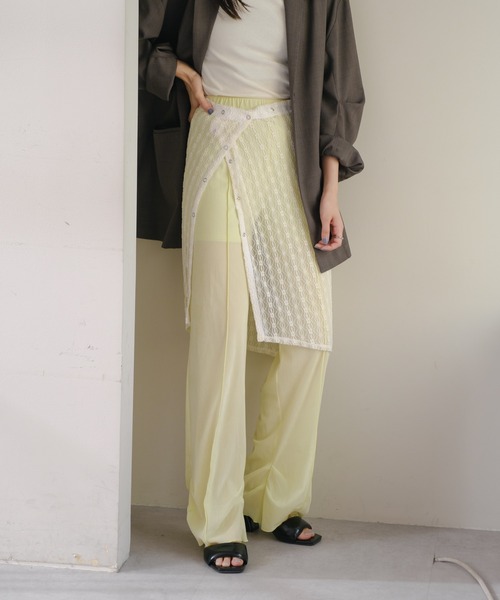 Kastane（カスタネ）の「【新色追加/カラバリ豊富】レースラップスカート（スカート・レディース・ホワイト/ライム/ブラック/オレンジ/ピンク・FREE）」の11枚目の写真