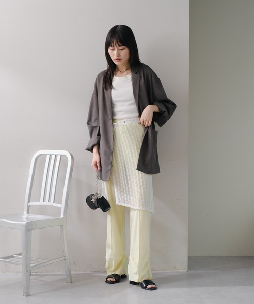 Kastane（カスタネ）の「【新色追加/カラバリ豊富】レースラップスカート（スカート・レディース・ホワイト/ライム/ブラック/オレンジ/ピンク・FREE）」の15枚目の写真