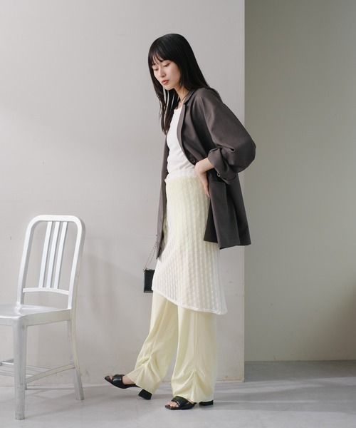 Kastane（カスタネ）の「【新色追加/カラバリ豊富】レースラップスカート（スカート・レディース・ホワイト/ライム/ブラック/オレンジ/ピンク・FREE）」の16枚目の写真