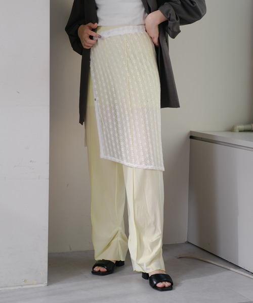 Kastane（カスタネ）の「【新色追加/カラバリ豊富】レースラップスカート（スカート・レディース・ホワイト/ライム/ブラック/オレンジ/ピンク・FREE）」の12枚目の写真