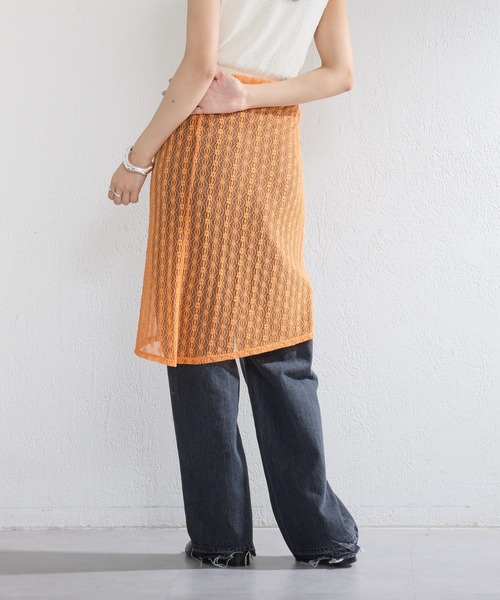 Kastane（カスタネ）の「【新色追加/カラバリ豊富】レースラップスカート（スカート・レディース・ホワイト/ライム/ブラック/オレンジ/ピンク・FREE）」の21枚目の写真