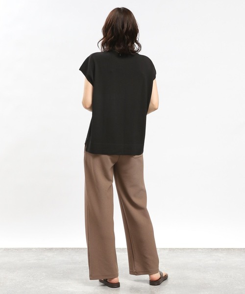 GLOBAL WORK Smile Seed Store（グローバルワーク スマイルシードストア）の「UVサマーニットTシャツフレンチスリーブ/992453（ニット/セーター・レディース・ブルー系その他6/ブラック×ホワイト/アイボリー/ブラック・X-LARGE/LARGE/MEDIUM/SMALL）」の8枚目の写真