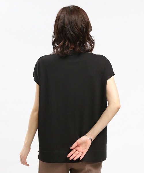 GLOBAL WORK Smile Seed Store（グローバルワーク スマイルシードストア）の「UVサマーニットTシャツフレンチスリーブ/992453（ニット/セーター・レディース・ブルー系その他6/ブラック×ホワイト/アイボリー/ブラック・X-LARGE/LARGE/MEDIUM/SMALL）」の11枚目の写真