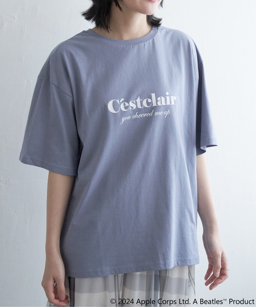 VENCEEXCHANGE(ヴァンスエクスチェンジ)の「【接触冷感】USAコットンロゴプリントTシャツ(Tシャツ/カットソー・レディース・ベージュ/オフホワイト/チャコール/パープル系/ブルー系・FREE)」の4枚目の写真