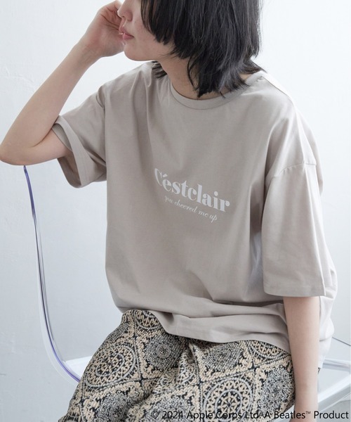 VENCEEXCHANGE(ヴァンスエクスチェンジ)の「【接触冷感】USAコットンロゴプリントTシャツ(Tシャツ/カットソー・レディース・ベージュ/オフホワイト/チャコール/パープル系/ブルー系・FREE)」の3枚目の写真