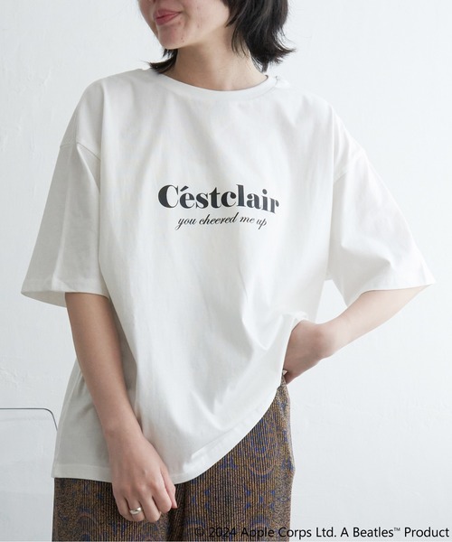 VENCEEXCHANGE(ヴァンスエクスチェンジ)の「【接触冷感】USAコットンロゴプリントTシャツ(Tシャツ/カットソー・レディース・ベージュ/オフホワイト/チャコール/パープル系/ブルー系・FREE)」の1枚目の写真